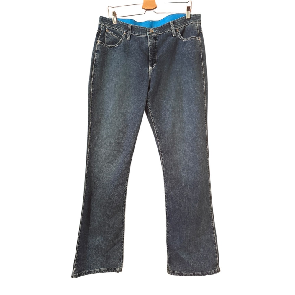 Wrangler Women Jeans Bootcut Blue Wash Denim Size 15 16‎ x 34 W20MS QBaby